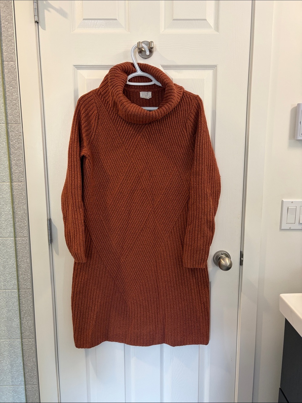 Caslon Rust Cowl Neck Sweater Dress